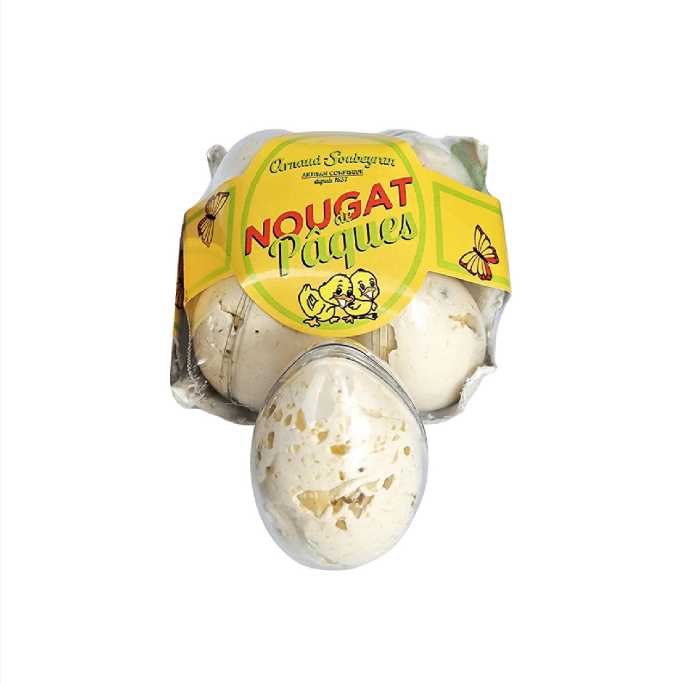 Boîte d'oeufs de Pâques au nougat de Montélimar - 4 oeufs de 40g sur alvéole - Arnaud Soubeyran