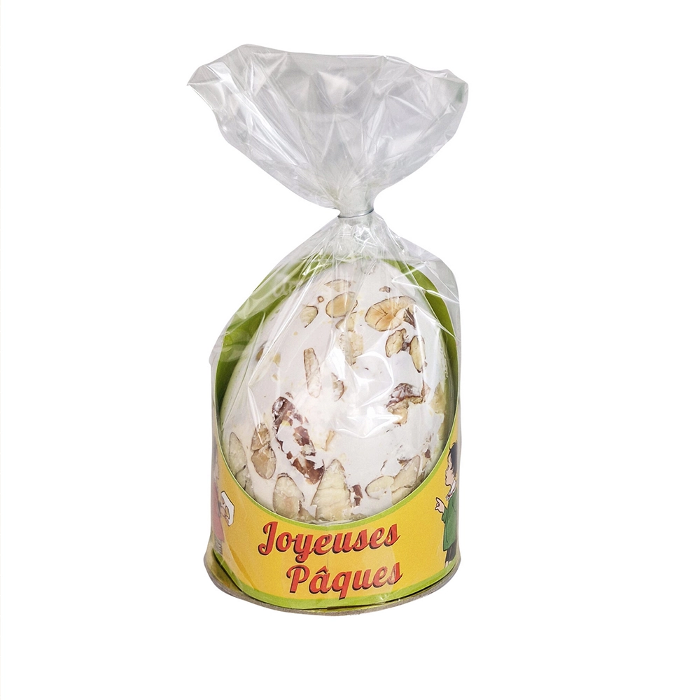 Oeuf de Pâques en nougat de Montélimar fourré aux amandes et trois chocolats - Arnaud Soubeyran